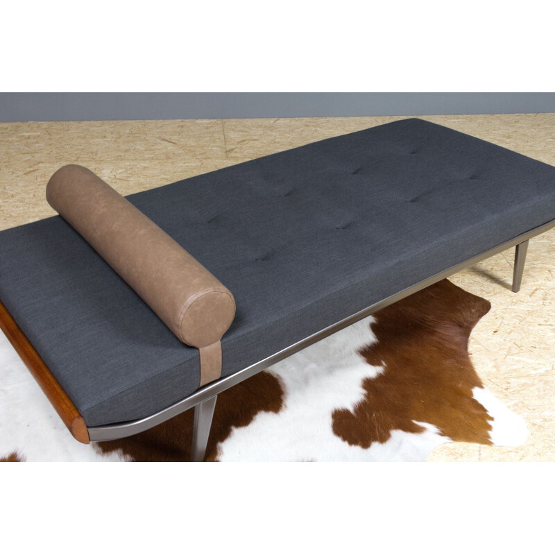 Vintage Cleopatra Daybed by Andre Cordemeyer in Charcoal Grey Linen, 1953