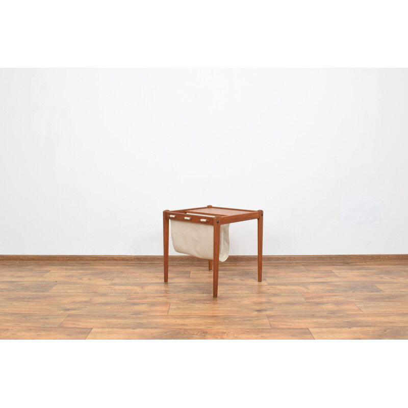 Mid Century Teak Side Table With Magazine Holder From Brdr Furbo, Danish 1960s