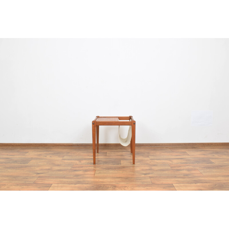 Mid Century Teak Side Table With Magazine Holder From Brdr Furbo, Danish 1960s