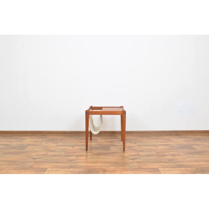 Mid Century Teak Side Table With Magazine Holder From Brdr Furbo, Danish 1960s