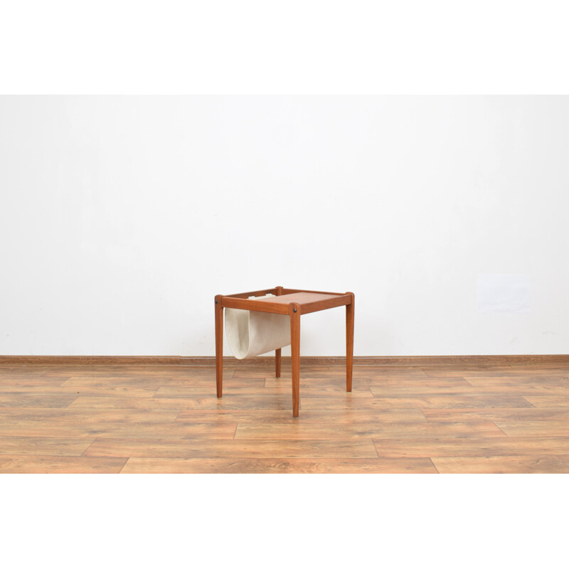 Mid Century Teak Side Table With Magazine Holder From Brdr Furbo, Danish 1960s