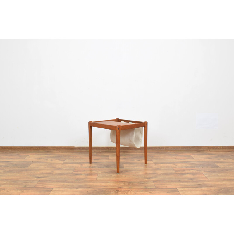 Mid Century Teak Side Table With Magazine Holder From Brdr Furbo, Danish 1960s