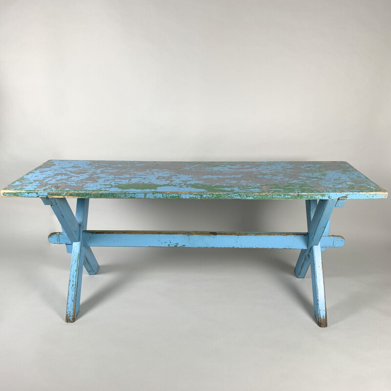Vintage Solid All-wood Table with Original Patina, 1910s 