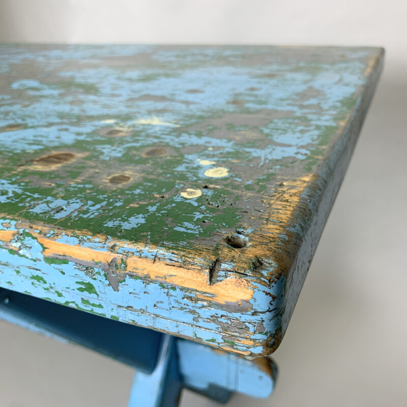 Vintage massief houten tafel met originele patina 1910