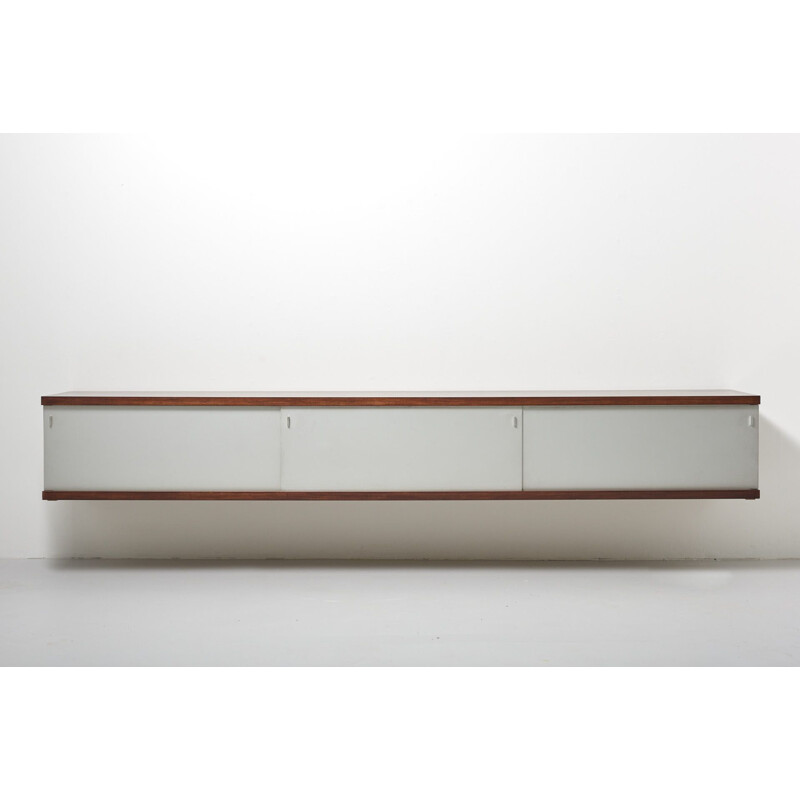 Vintage Floating Sideboard in Wood and Aluminium by Horst Brüning for Behr, Germany 1967