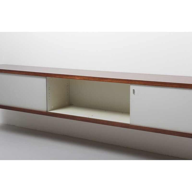 Vintage Floating Sideboard in Wood and Aluminium by Horst Brüning for Behr, Germany 1967