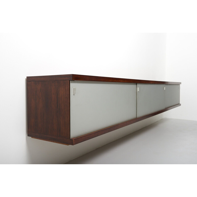 Vintage Floating Sideboard in Wood and Aluminium by Horst Brüning for Behr, Germany 1967