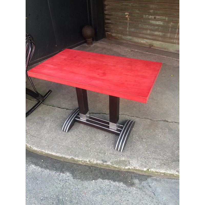 Vintage  red bistro table 1950's
