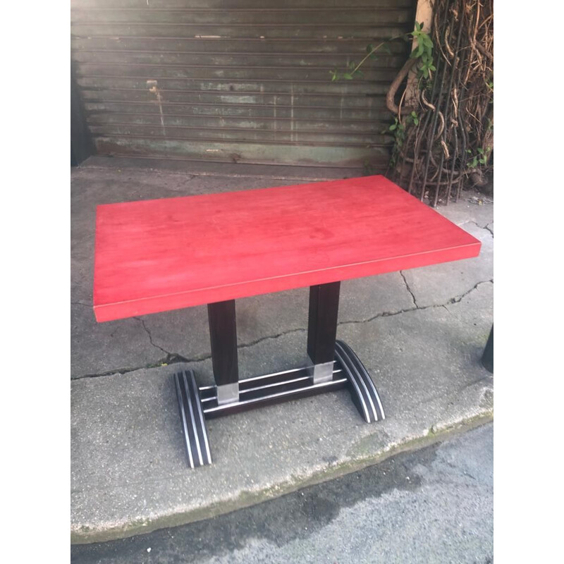 Vintage  red bistro table 1950's