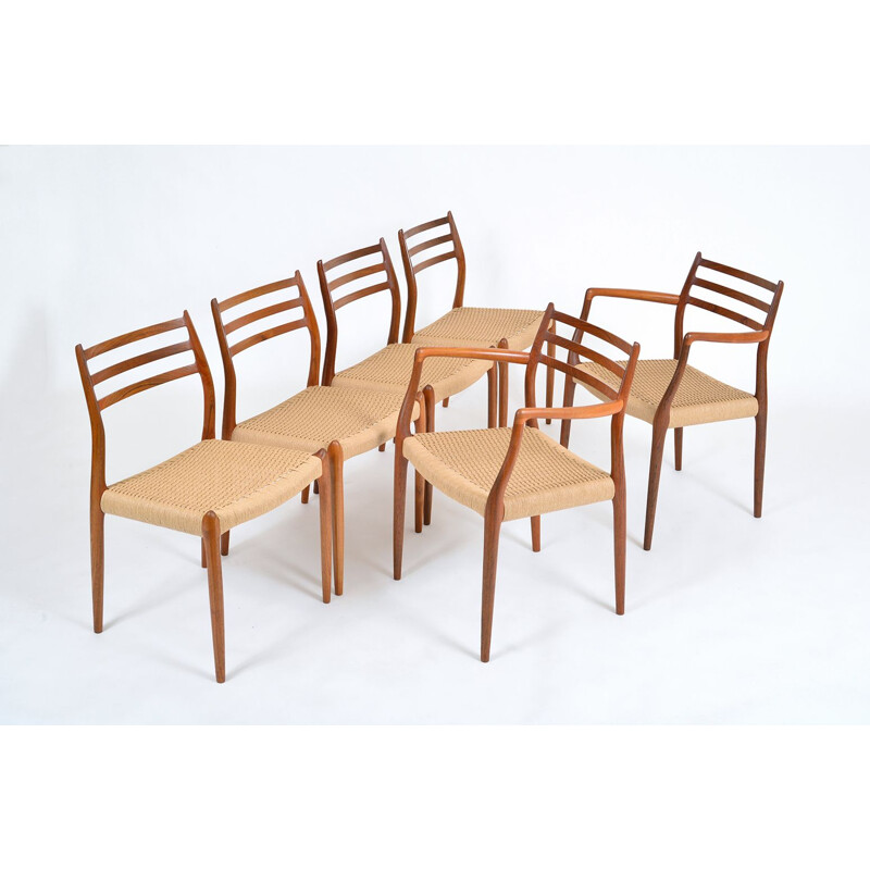 6 vintage Teak Niels O Moller model 62, 78 Dining Chairs Danish 1954
