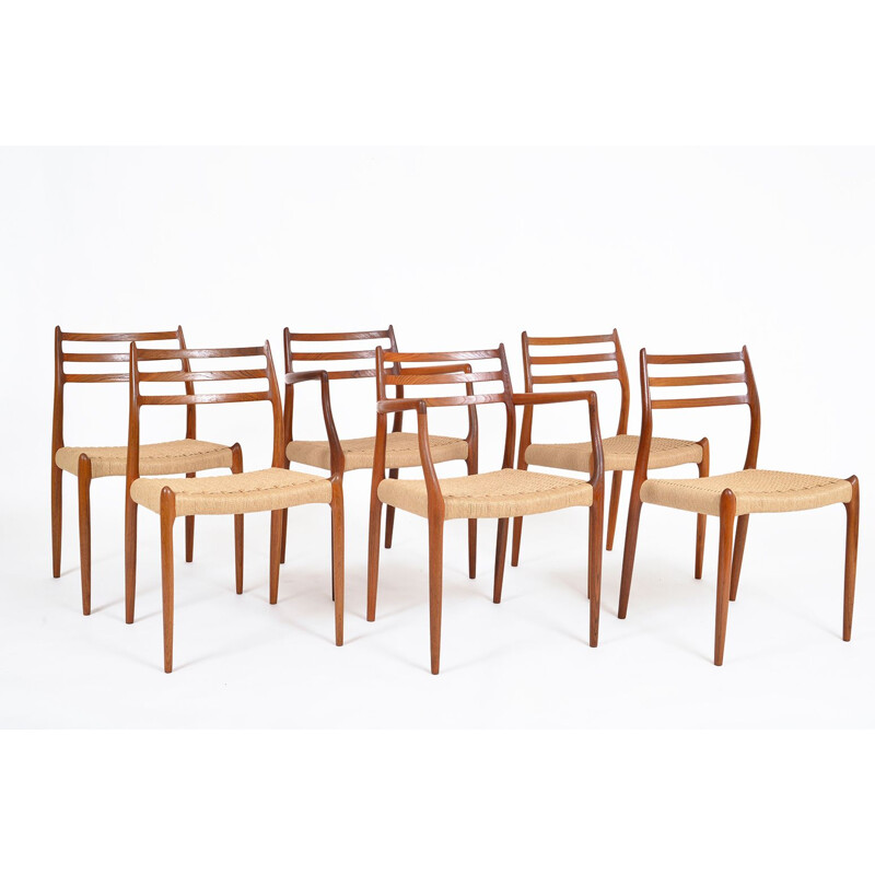 6 vintage Teak Niels O Moller model 62, 78 Dining Chairs Danish 1954