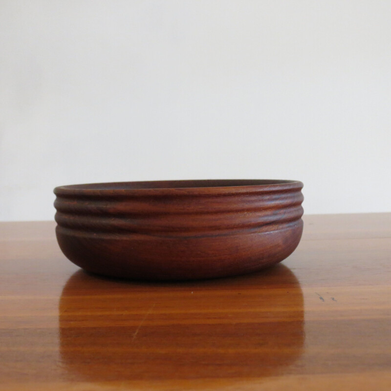 Set Of 4 Vintage Hand Teak Wooden Bowls By Galatix 1960s