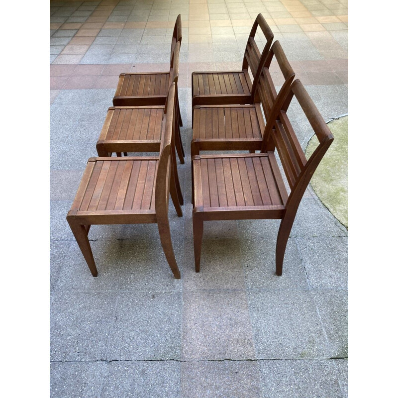 Suite of 4 vintage chairs by René Gabrie, 1947