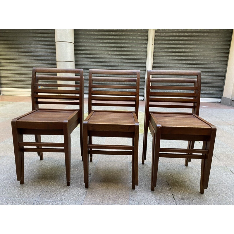 Suite of 4 vintage chairs by René Gabrie, 1947