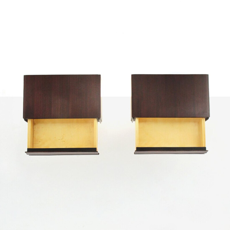 Pair of vintage hanging bedside tables, Italian 1960s