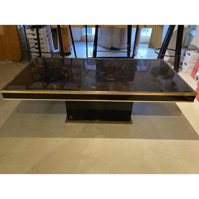 Vintage Plexiglas coffee table with smoked glass top