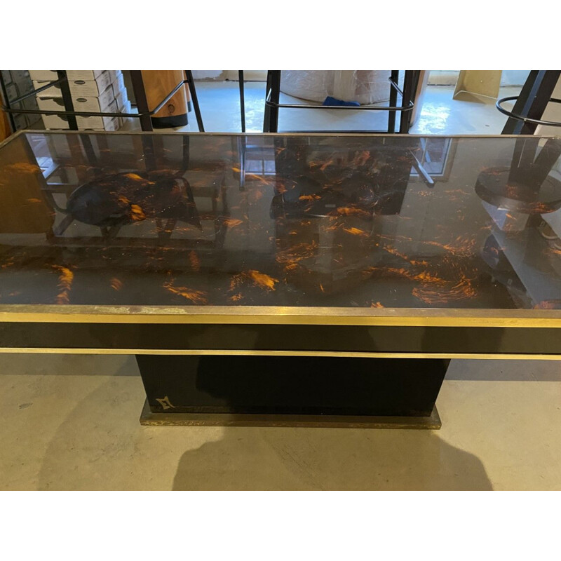 Vintage Plexiglas coffee table with smoked glass top