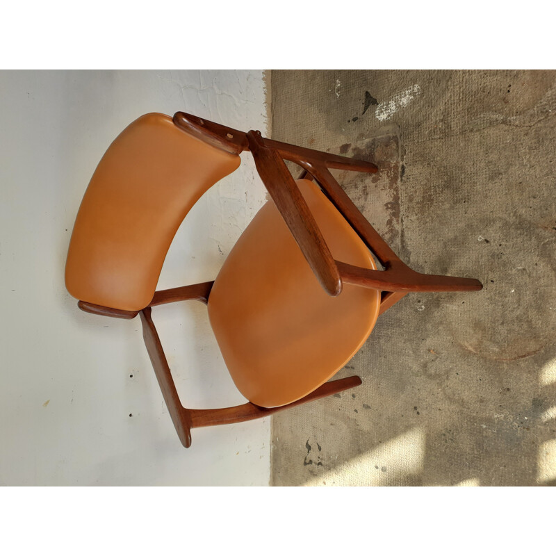 Vintage leather armchair, model 49 by Erik Buch