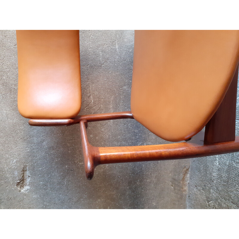 Vintage leather armchair, model 49 by Erik Buch