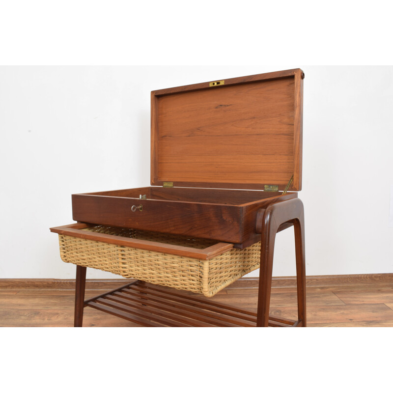 Mid-Century Teak Sewing Table, Danish 1960s