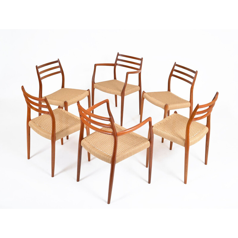 6 vintage Teak Niels O Moller model 62, 78 Dining Chairs Danish 1954