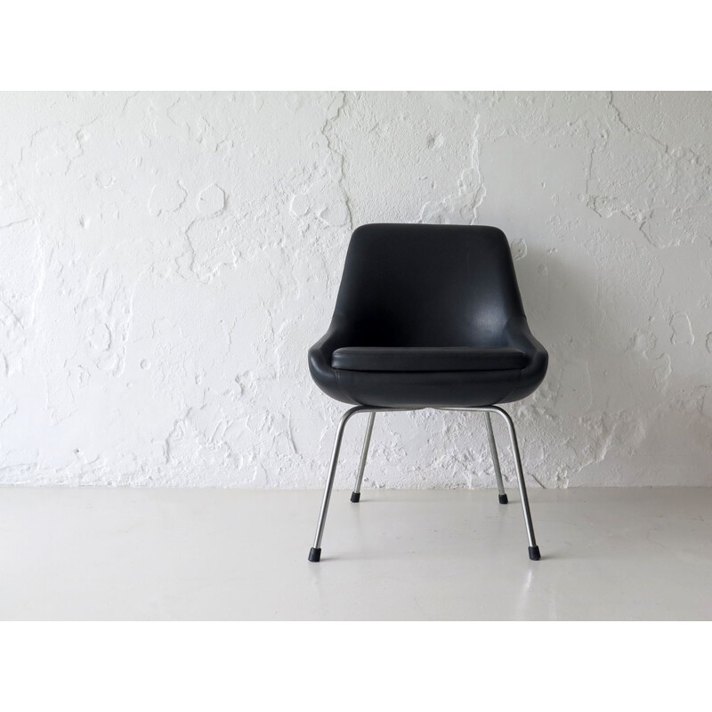 Vintage leatherette in a metal base chair, 1970s