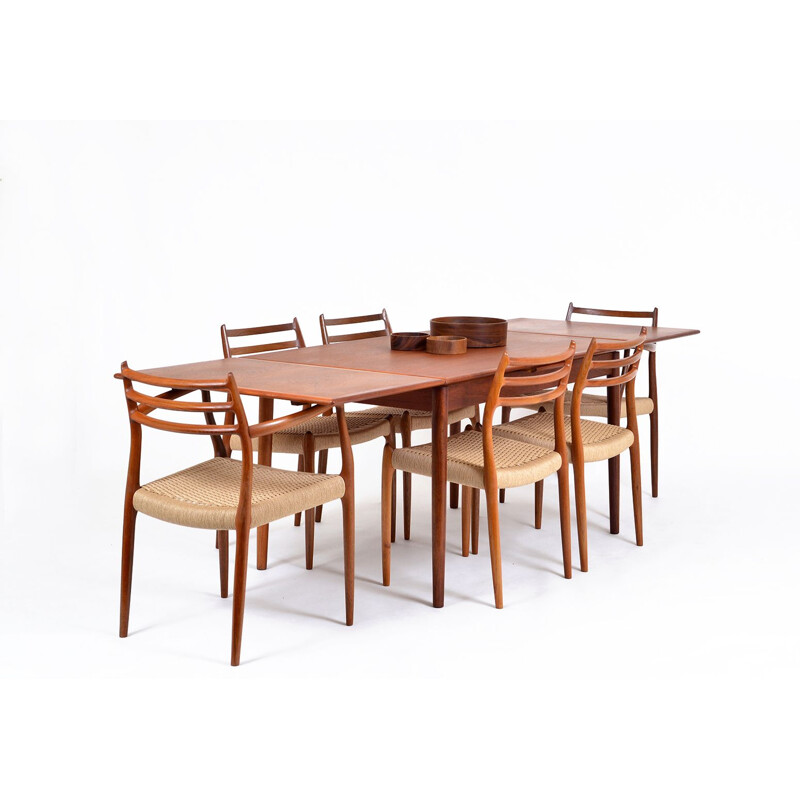 Vintage Teak Extending Dining Table AM Ansager Mobler Danish 1960s 