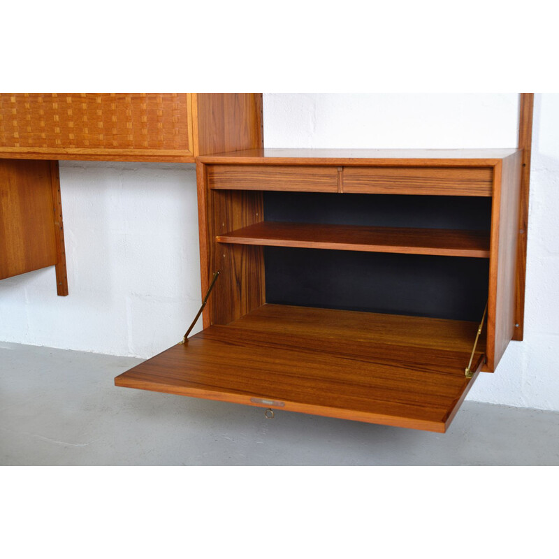 Midcentury Royal System Teak Wall Unit Shelving by Poul Cadovius Danish 1948