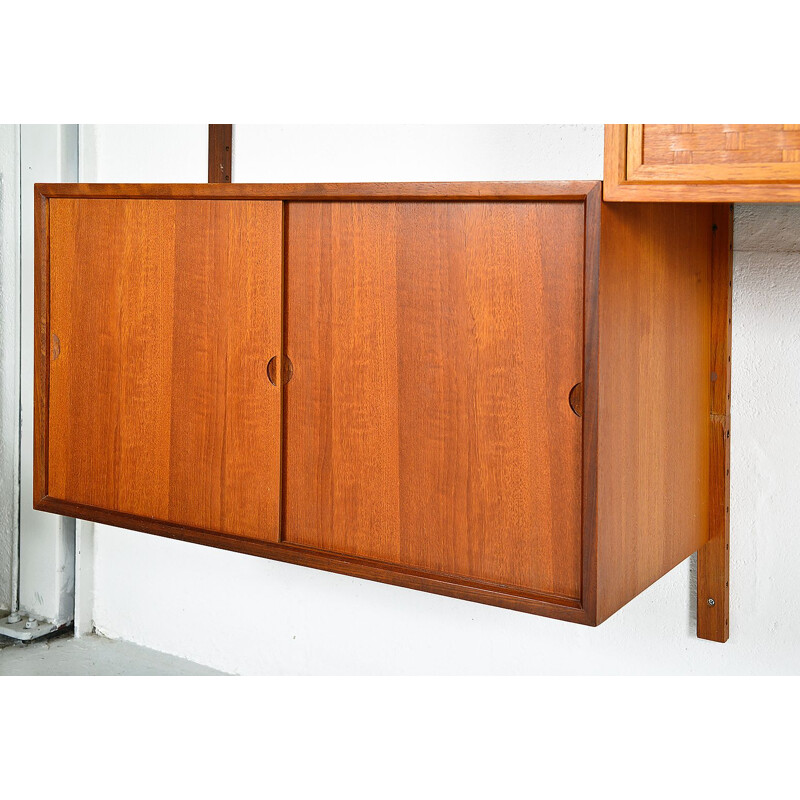 Midcentury Royal System Teak Wall Unit Shelving by Poul Cadovius Danish 1948