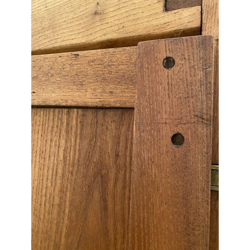 Vintage GO wardrobe in solid elm by Pierre Chapo 1975