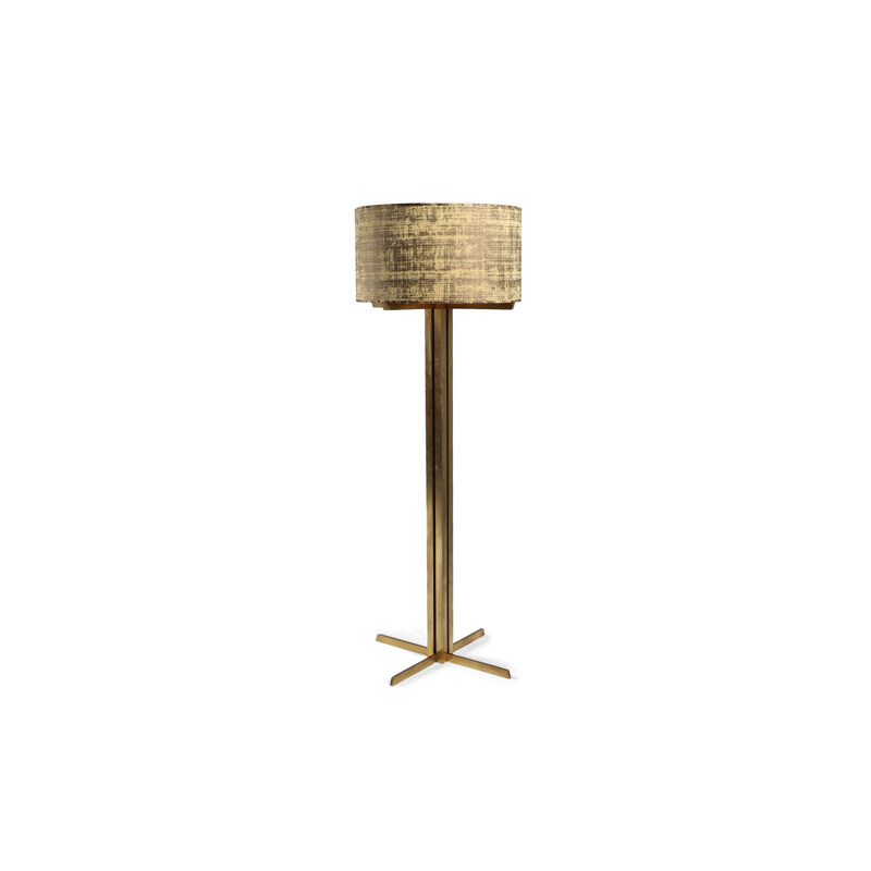 Vintage Wabbes Brass Floor Lamp by Jan Vlug 1970s