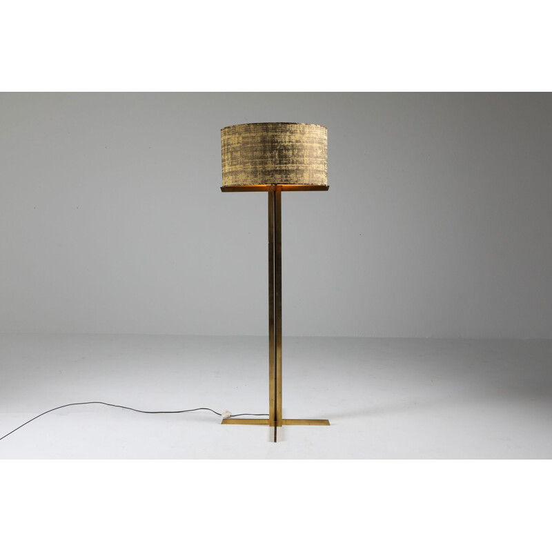 Vintage Wabbes Brass Floor Lamp by Jan Vlug 1970s