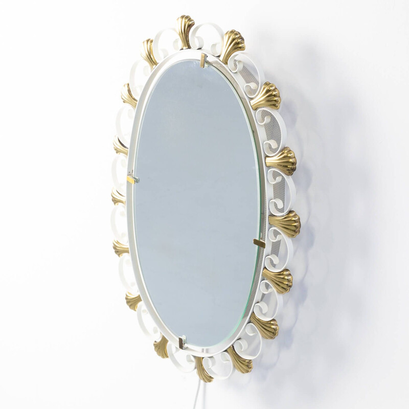 Miroir vintage en laiton par Egon Hillebrand pour Hillebrand