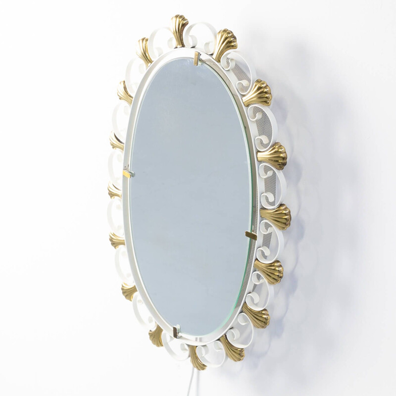 Espelho de latão vintage de Egon Hillebrand para Hillebrand
