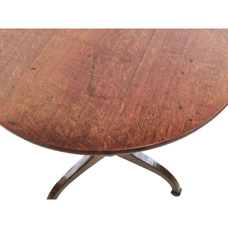 Vintage Oak Side Tilt Top Table English 19th century