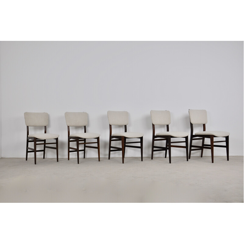 Ensemble de 5 chaises vintage Dassi 1950