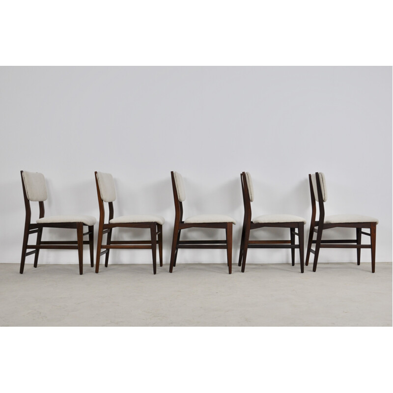 Ensemble de 5 chaises vintage Dassi 1950