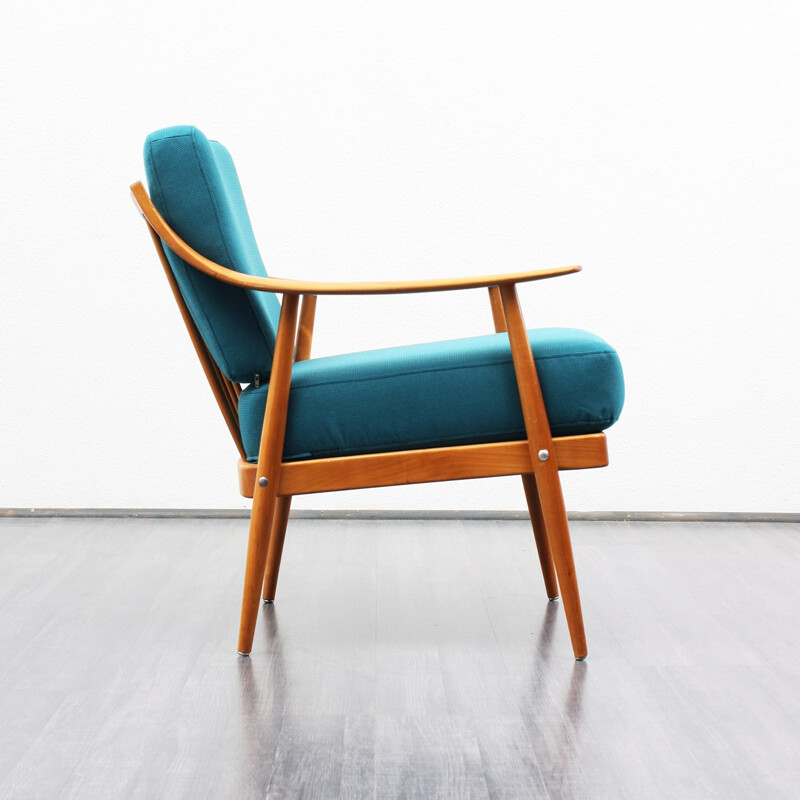 Fauteuil vintage turquoise - années 50