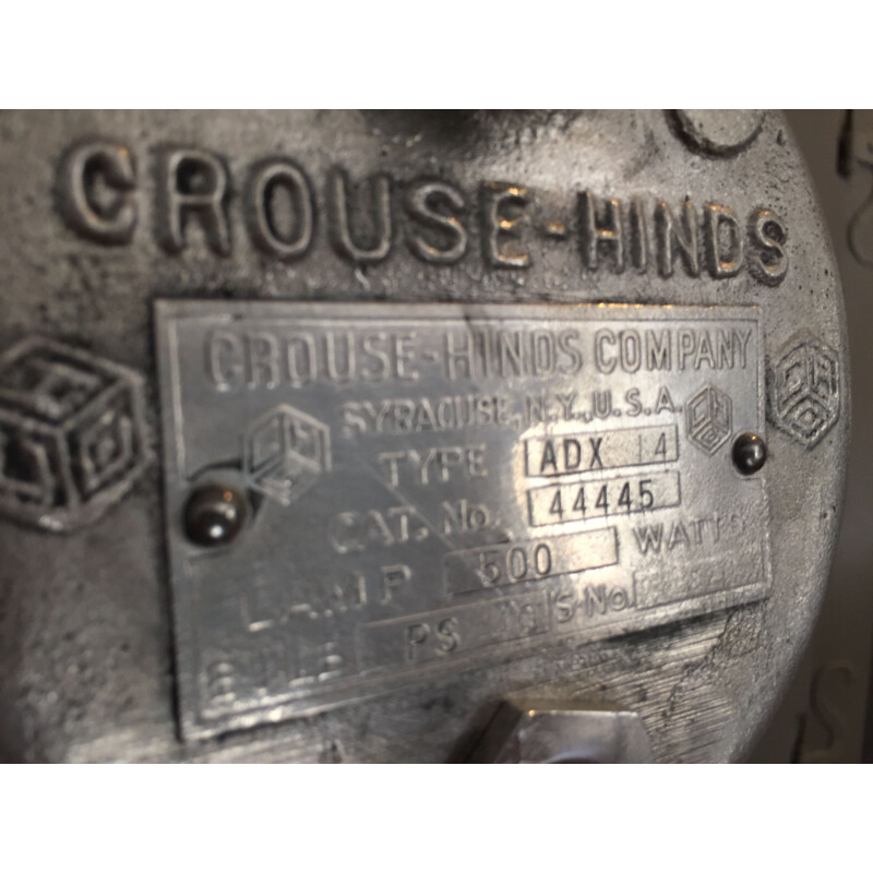 Foco industrial Vintage Crouse Hinds 1950