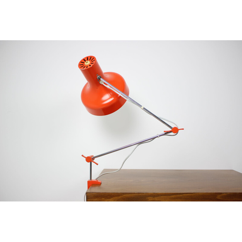 Vintage lacquered metal table lamp, Czechoslovakia 1960