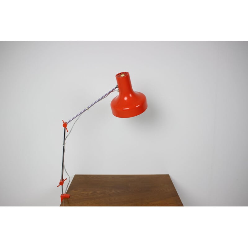 Vintage lacquered metal table lamp, Czechoslovakia 1960