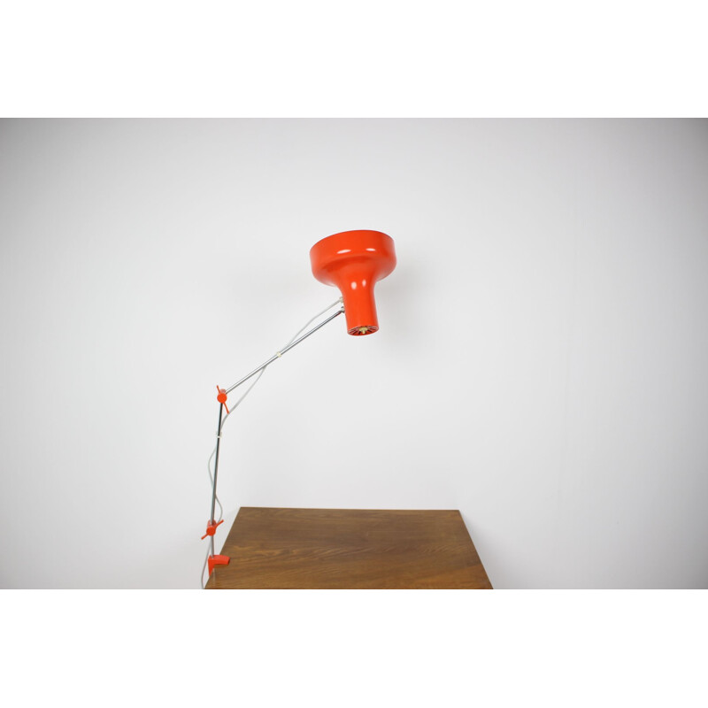 Vintage lacquered metal table lamp, Czechoslovakia 1960