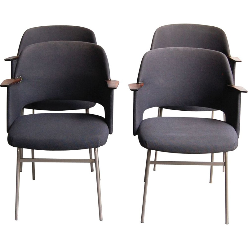Set of 4 vintage armchairs FM33 by Cees Braakman for Pastoe 1962