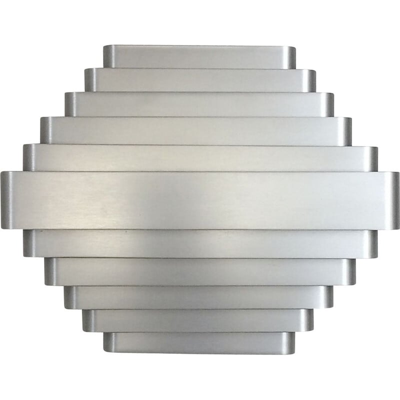 Large vintage aluminium wall light by Jules Wabbes, Belgium 1970