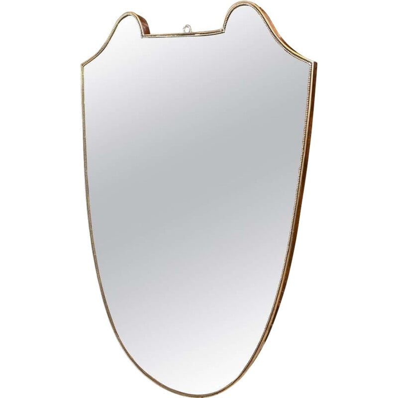 Mid-Century Brass Italian Wall Mirror 1950