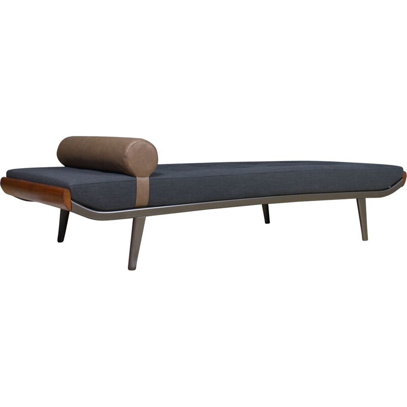 Vintage Cleopatra Daybed by Andre Cordemeyer in Charcoal Grey Linen, 1953