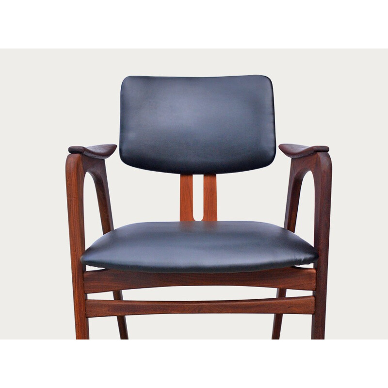 Pastoe mid-century armchair in teak and leather, Cees BRAAKMAN - 1950s