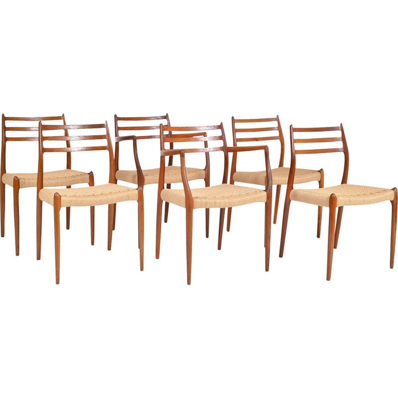 6 vintage Teak Niels O Moller model 62, 78 Dining Chairs Danish 1954