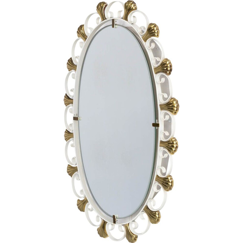 Miroir vintage en laiton par Egon Hillebrand pour Hillebrand