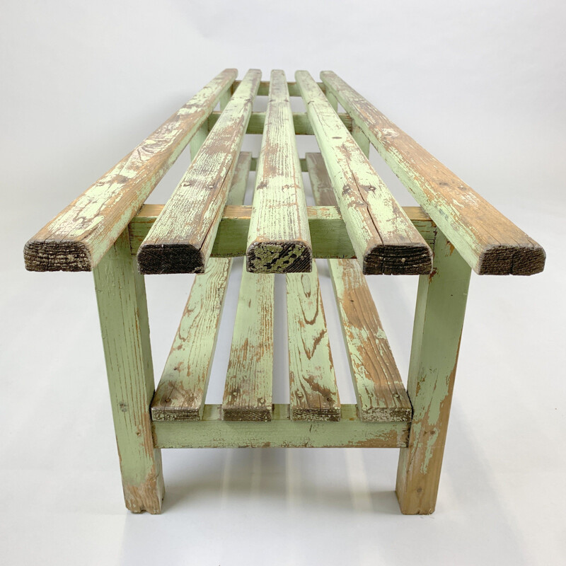 Vintage Industrial Wooden Bench, 1930s